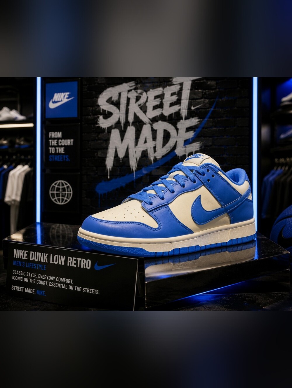 Nike Men’s Dunk Low Retro in Coconut Milk & University Blue